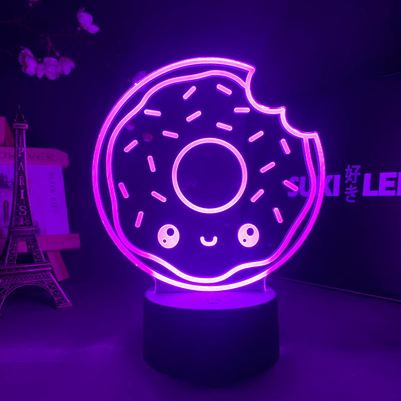 LED-Lampe mit Donut-Gesicht